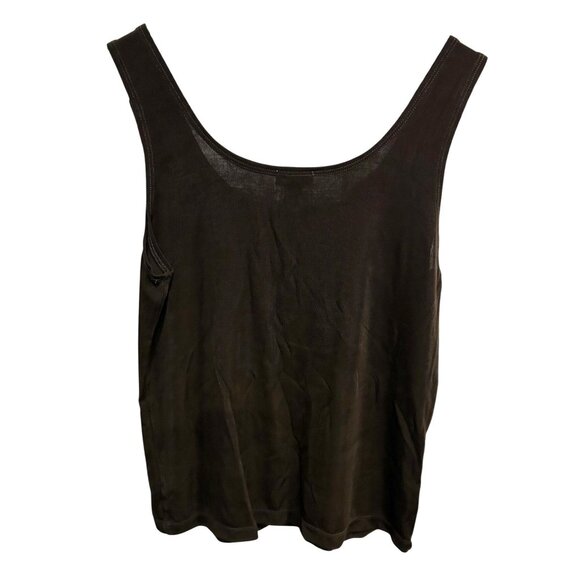 Chicos Travelers Dark Brown Sleeveless Tank Top Size Large - Picture 2 of 9